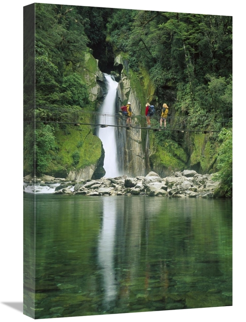 Global Gallery GCS-453409-1624-142 16 x 24 in. Hikers on Bridge, G