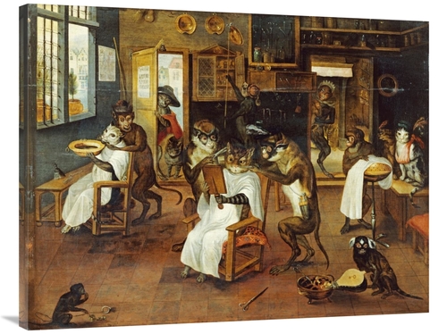 Global Gallery GCS-266662-40-142 40 in. A Singerie - Monkey Barbers Se