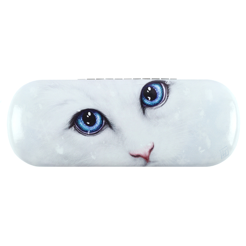Winter Cat Glasses Case by Linda Jones