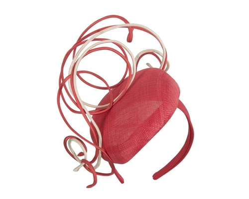 Designers red & nude pillbox fascinator