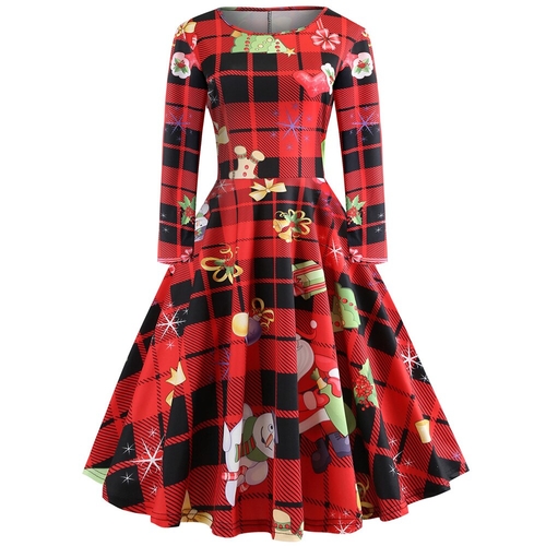  New Year Red Plaid Print Christmas Elegant