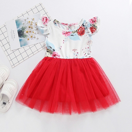 Toddler Princess Dress Kid Baby Girl Short Sleeve