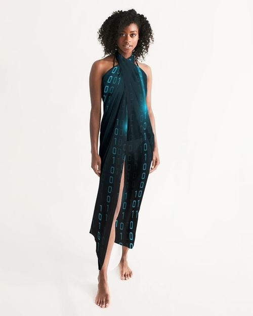 Sheer Sarong Swimsuit Cover Up Wrap / Blue Code