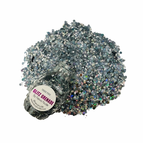 Trixie Pixie Gunmetal Cosmetic Glitz Grenade Keychain in Aloe Gel