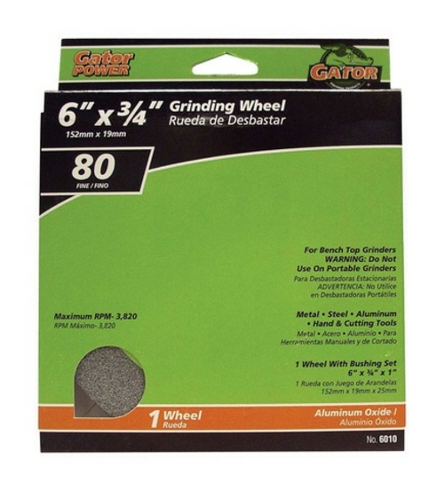 Gatorgrit 6010 6 x 0.75 x 1 in. Aluminum Oxide Grinding Wheel