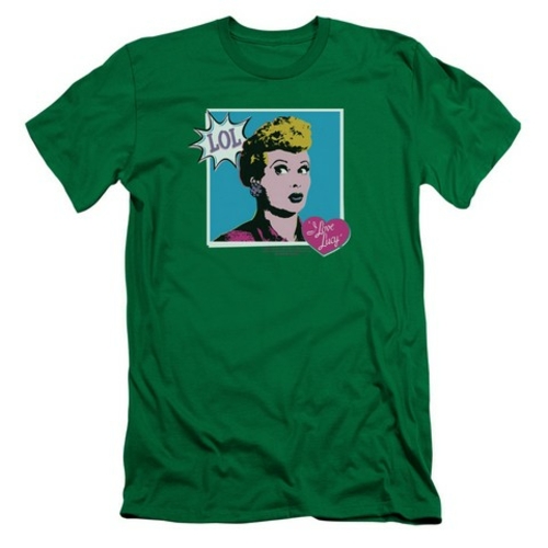 Lucy-I Love Worhol Lol Short Sleeve Adult 30-1 Tee, Kelly Green - 