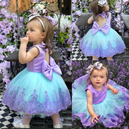 2019 Cute Toddler Kids Baby Girls Pageant Party