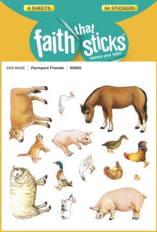 Tyndale House Publishers 110006 Sticker-Farmyard Friends- 6 Sheets-Fai
