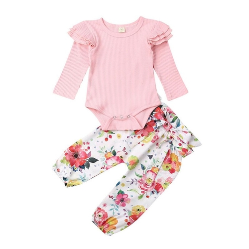 2Pcs Newborn Kid Baby Girl clothes Sets For Autumn