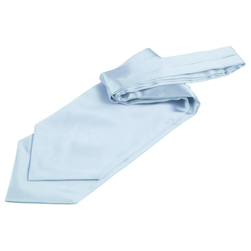 Plain Satin Self-Tie Cravat - Baby Blue