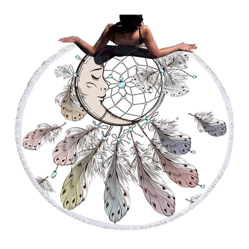 Moon and Dreamcatcher Tassel Mandala Tapestry