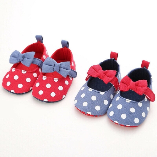 Toddler Kids Baby Girl Boys Dot Print  Crib Shoes