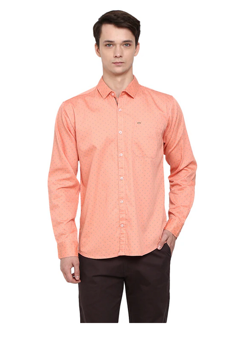 Men's Solid Slim Fit Cotton Casual Shirt PINK L