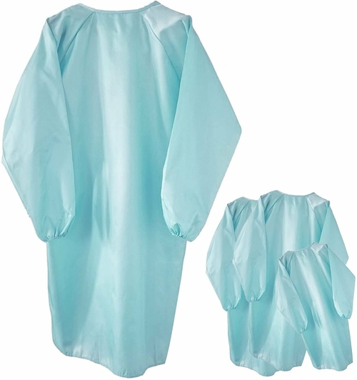 Polyethylene Gowns 45" Long. Pack of 10 Blue Poly Frocks X-Large. 2