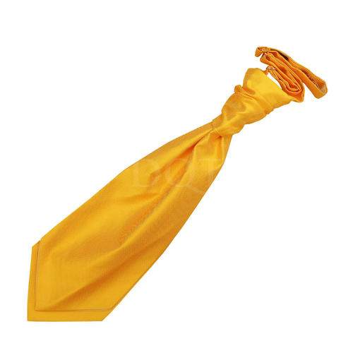 Solid Check Pre-Tied Ruche Cravat - Sunflower Gold