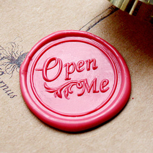 Open Me Metal Stamp / Wedding Wax Seal Stamp