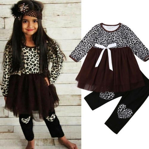 Pudcoco Autumn Toddler Baby Girl Leopard Patchwork