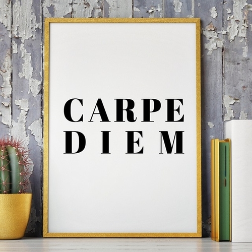 Carpe Diem Print Seize The Day Typographic Poster