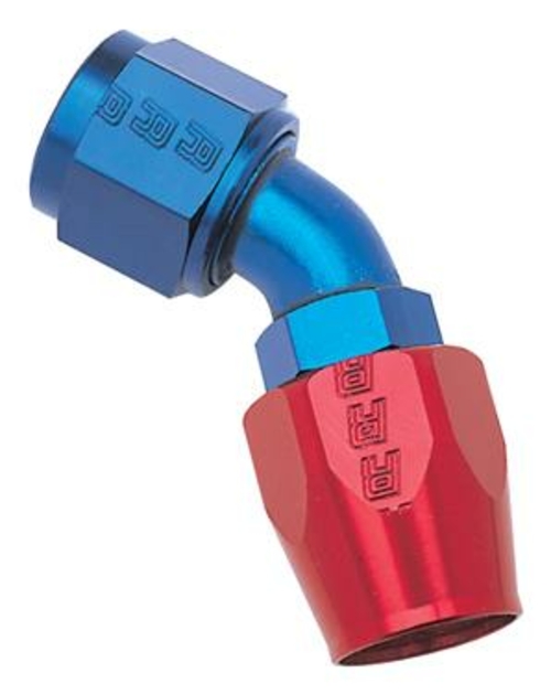 Russell-Edel 610100 Red & Blue Full Flow 45 Degree Hose End Fitting