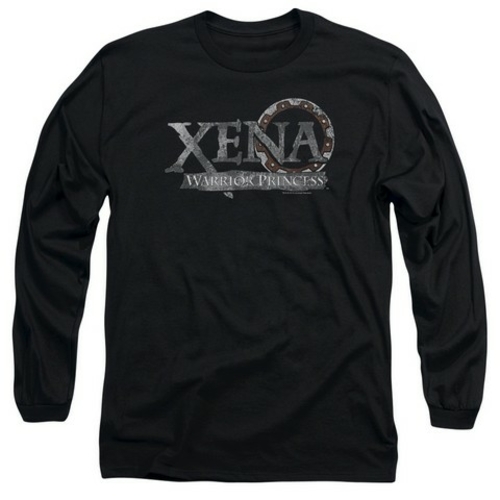 Trevco Xena-Battered Logo Long Sleeve Adult 18-1 Tee, Black - Smal