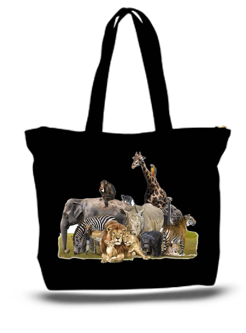 Jungle Safari Large Tote Grocery & Stuff Bag