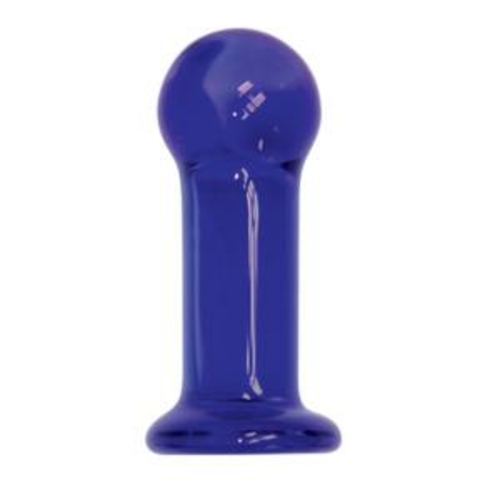 The 9's First Glass Indigo Anal Plug - Blue