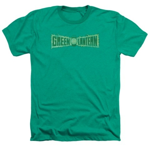 Trevco Green Lantern-Flame Logo Adult Heather Tee, Kelly Green - L
