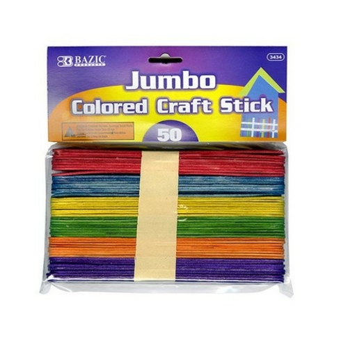 Bazic 3434 BAZIC Jumbo Colored Craft Stick (50/Pack) Pack of 24 