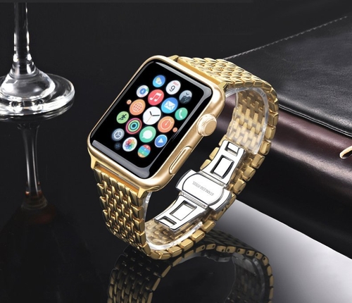 Stainless Steel Apple Watch Gold iWatch Band