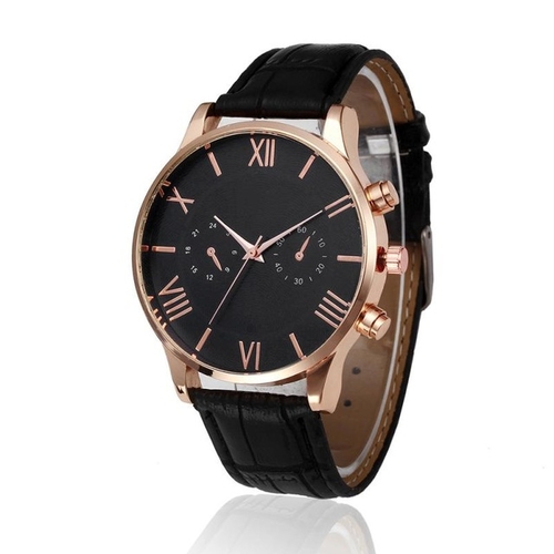 Feminino Retro Design Leather Band Analog Alloy