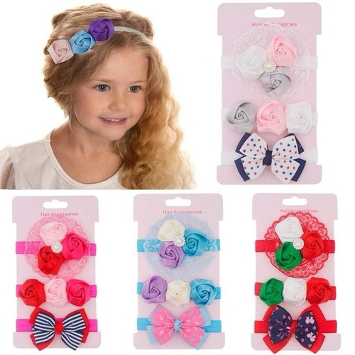 Hot sale 3Pcs Kids Floral Headband Hair Girls baby