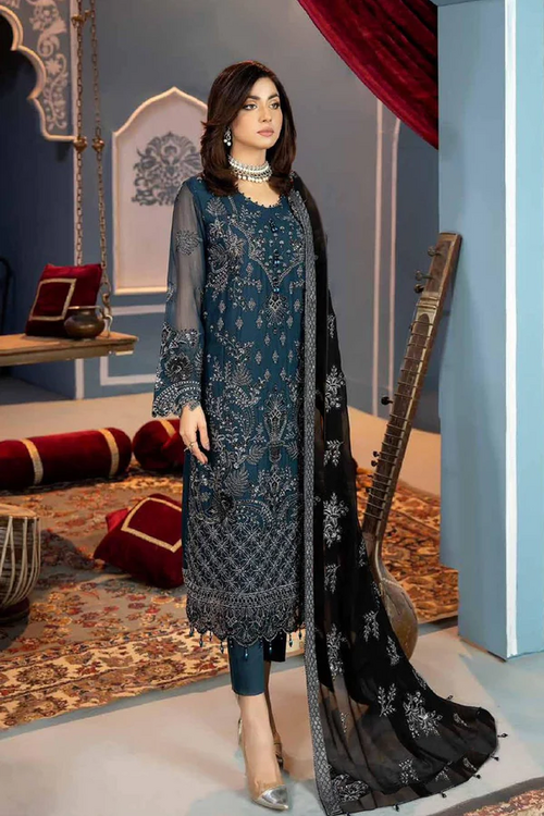 Rama Embroidered Pakistani Salwar Kameez Mirror Work With Beautiful