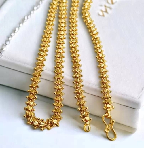 1 gram Stylish Golden Neck woman Chain “24” Inches Gold-plated Chain