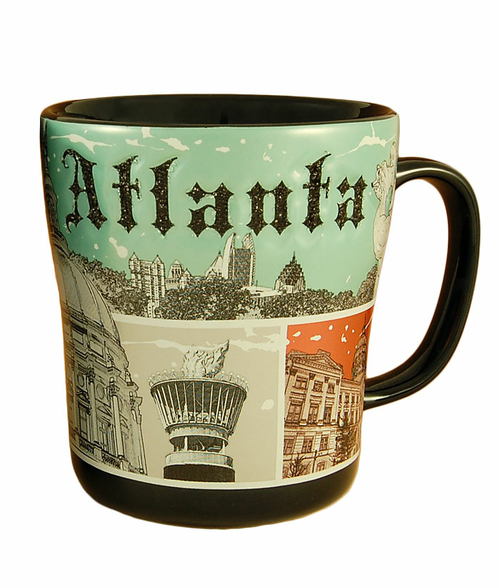 Americaware SMATL04 Atlanta Black 14 oz Metallic Design Mug