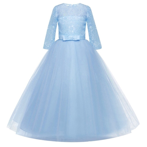 Teen girls five point sleeves lace embroidered bow