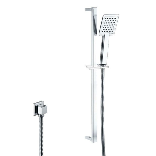 Luxury Square Chrome Rainfall Handheld Shower Head Spray Holder Set