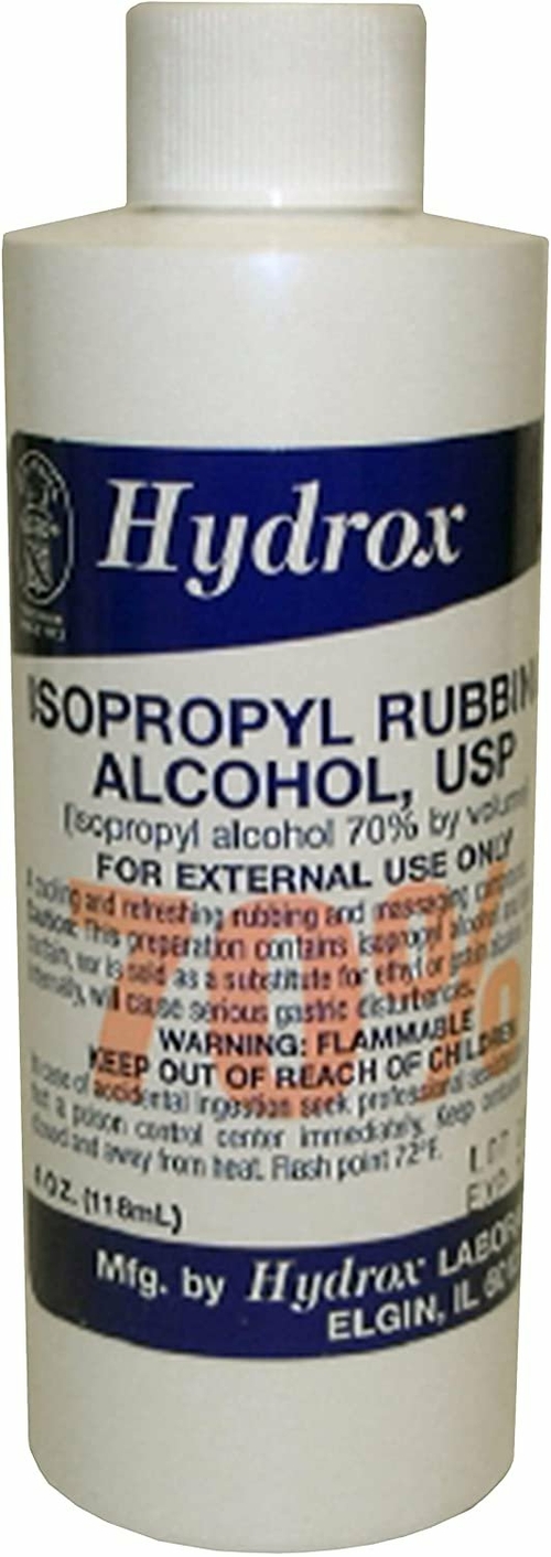 Isopropyl Alcohol 70%. Pack of 60 Topical Solutions in 4 oz. Bottles.
