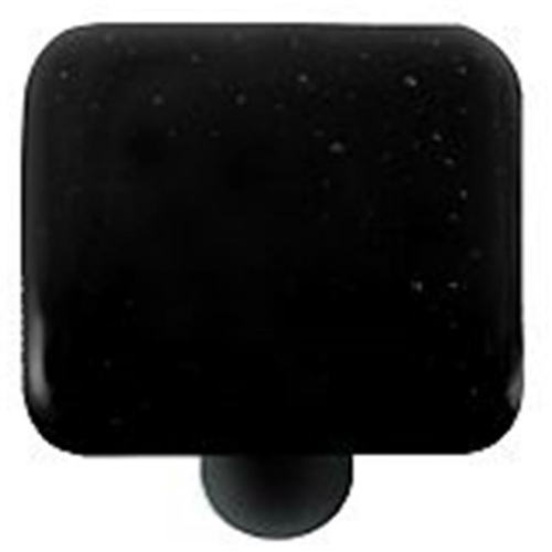 Hot Knobs HK1043-KB Black Square Glass Cabinet Knob - Black Post