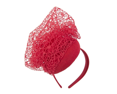 Unusual red winter fascinator