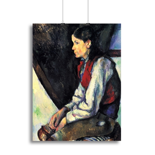 Boy with Red Vest by Cezanne Canvas Print or Poster
