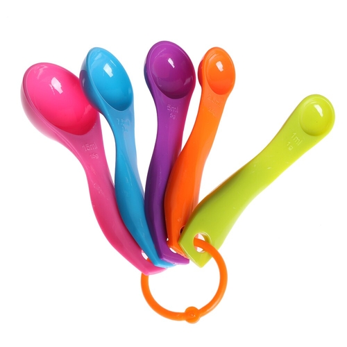 5pcs/set Colorful Plastic Sugar Baby Teaspoon
