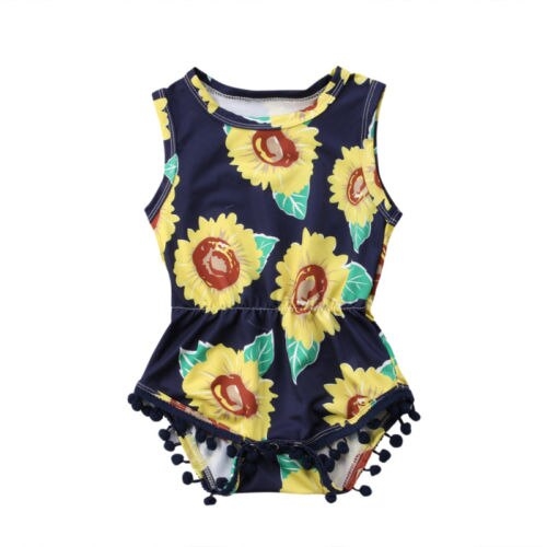 Newborn Baby Girl Flower Playsuit Sunsuit Outfits