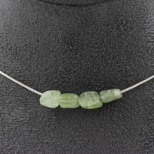 Green Apatite from Madagascar 4 beads necklace