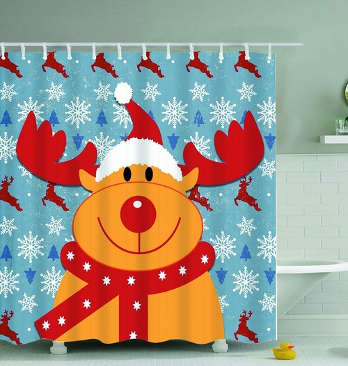 The Cutest Reindeer Shower Curtain