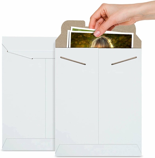 Pack of 50 White Tab Lock Mailers 20” x 27” Rigid Paperboard mailers