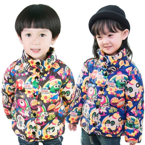 Printed KIds Fashion Down Coats Girl Winter Little