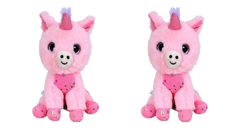 Pink Foil Unicorn Soft Toy for Girls/Kids PACK OF 2