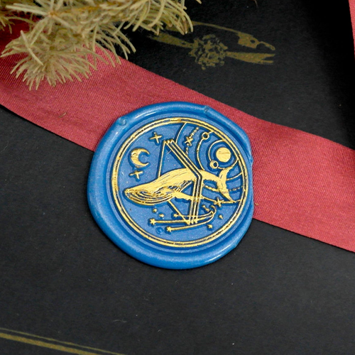 Whale In The Sky Metal Stamp / Wedding Wax Seal Stamp