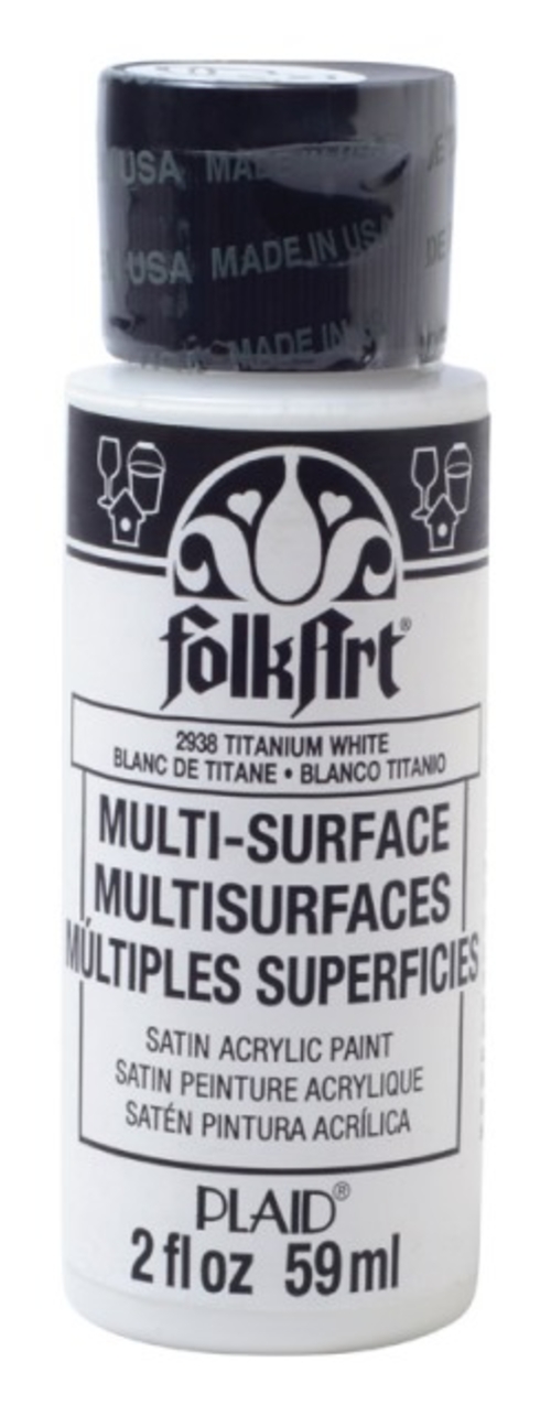 Plaid 2938 2 oz Titanium White Multi Surface Paint- pack of 3