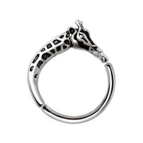 316L Stainless Steel Giraffe Silver Plated Seamless Ring / Cartilage